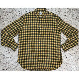 Aspesi Men's Button Up Plaid Long Sleeve Casual Shirt Size Large